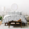 Black & White Wonder Forest Gridlock Duvet Cover - Deny Designs