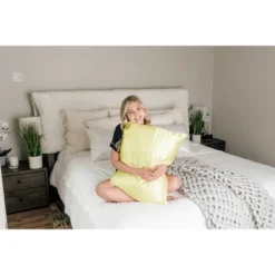Morning Glamour Standard Satin Solid Pillowcase Yellow -Bedding Discount Store GUEST 8823fce7 cbb0 4a64 bd04 f1ffe92c1a2e
