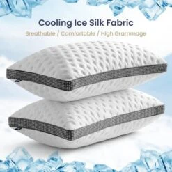 FONTOI 1 Pack Cooling Pillow Queen Size, All-Season Comfort, Perfect For Home, Hotel, Cooling&Smooth Washable Cover, White&Gray, 17.8"*5.9"*31.5" -Bedding Discount Store GUEST 8a2a1130 0f22 4b63 afe8 e78946dfb46f