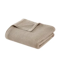 Cannon Twin/Twin XL Heritage Cotton Waffle Blanket Khaki