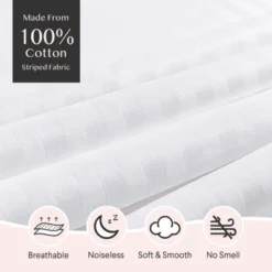 Faunna 600TC 100% Cotton Pillow Protectors, Standard (20x26"), 2 Pack, Oeko-TEX, Silent Zipper, Hotel-Grade, White
