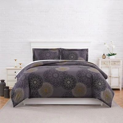 Southshore Fine Living Midnight Floral Paisley Oversized Ultra-soft Duvet Cover Set With Shams 2 Southshore Fine Living Midnight Floral Paisley Oversized Ultra-soft Duvet Cover Set With Shams - Image 2