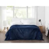 Cannon Twin XL Solid Plush Blanket Dark Blue
