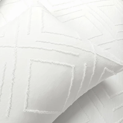 3pc Diamond Clip Jacquard Duvet Cover Set White - Lush Décor 4 3pc Diamond Clip Jacquard Duvet Cover Set White - Lush Décor - Image 4