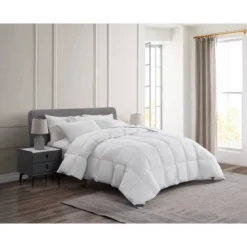 Sleep Climate Full/Queen 233 Thread Count Feather And Down Blend Comforter: Year Round Warmth, Dry Clean Only, Cotton & Polyester Shell