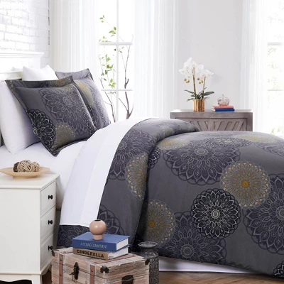 Southshore Fine Living Midnight Floral Paisley Oversized Ultra-soft Duvet Cover Set With Shams 1 Southshore Fine Living Midnight Floral Paisley Oversized Ultra-soft Duvet Cover Set With Shams