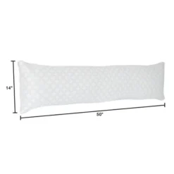 Memory Foam Body Pillow - Stay Cool Cover Provides Cooling Relief For Side, Stomach, Back Sleepers, And Pregnant Women By Lavish Home (White)