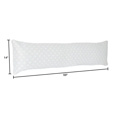 Memory Foam Body Pillow - Stay Cool Cover Provides Cooling Relief For Side, Stomach, Back Sleepers, And Pregnant Women By Lavish Home (White) 1 Memory Foam Body Pillow - Stay Cool Cover Provides Cooling Relief For Side, Stomach, Back Sleepers, And Pregnant Women By Lavish Home (White)