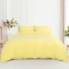 PiccoCasa Washed Brushed Microfiber Soft Duvet Cover Set 3 Pieces Including 2 Pillow Cases