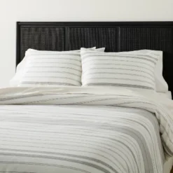 Alternating Pinstripe Comforter & Sham Set Gray/Cream - Hearth & Hand™ With Magnolia 7 Alternating Pinstripe Comforter & Sham Set Gray/Cream - Hearth & Hand™ With Magnolia -Bedding Discount Store GUEST 99ea9eaa a4ca 48b7 8e04 56feb59ec9f6