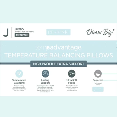 Christopher Knight Home Billow Modern Tempadvantage Twin Pack Bed Pillows By Restonic (Set Of 2) 2 Christopher Knight Home Billow Modern Tempadvantage Twin Pack Bed Pillows By Restonic (Set Of 2) - Image 2