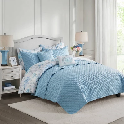 Elian Comforter And Coverlet Set Blue 5 Elian Comforter And Coverlet Set Blue - Image 5