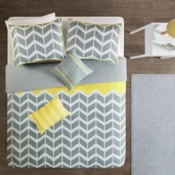 Yellow Chevron Darcy Duvet Cover Set (Full/Queen) - 5pc