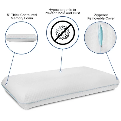 Flash Furniture Capri Comfortable Sleep Memory Foam Gel Queen Pillow 3 Flash Furniture Capri Comfortable Sleep Memory Foam Gel Queen Pillow - Image 3