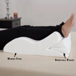 Fleming Supply Adjustable Memory Foam Leg Wedge Support Cushion With White Cover