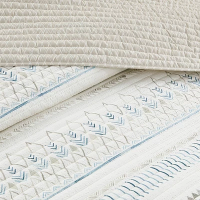 Madison Park 3pc Levi Reversible Printed Microfiber Seersucker Coverlet Set Taupe 5 Madison Park 3pc Levi Reversible Printed Microfiber Seersucker Coverlet Set Taupe - Image 5