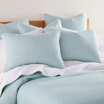Pom Pom Blue Haze Standard Sham - Levtex Home 2 Pom Pom Blue Haze Standard Sham - Levtex Home - Image 2