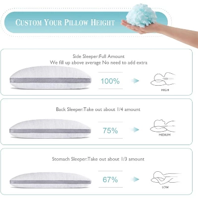 Aghana Digitals Cooling Shredded Memory Foam Pillows Set Of 2, Queen Size, Adjustable 2 Aghana Digitals Cooling Shredded Memory Foam Pillows Set Of 2, Queen Size, Adjustable - Image 2