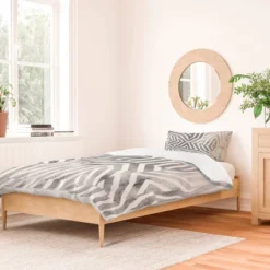 Optical Theme Emanuela Carratoni Duvet Cover Set Black/White - Deny Designs