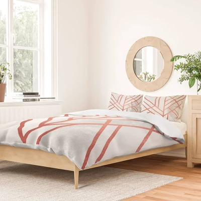 Twin/Twin XL Geometric Elisabeth Fredriksson Art Deco Duvet Cover Set Pink - Deny Designs 1 Twin/Twin XL Geometric Elisabeth Fredriksson Art Deco Duvet Cover Set Pink - Deny Designs