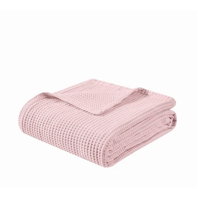 The Farmhouse By Rachel Ashwell Full/Queen Cotton Waffle Blanket Pink 1 The Farmhouse By Rachel Ashwell Full/Queen Cotton Waffle Blanket Pink