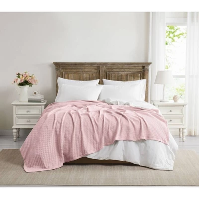 The Farmhouse By Rachel Ashwell Full/Queen Cotton Waffle Blanket Pink 3 The Farmhouse By Rachel Ashwell Full/Queen Cotton Waffle Blanket Pink - Image 3