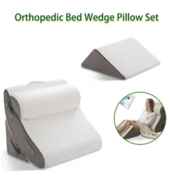 Dyonery 4PCS Wedge Pillow Set For After Surgery, For Back Pain Relief, Recovery, Acid Reflux, Snoring, Body Pillow, Leg, Shoulder Support, White/Grey -Bedding Discount Store GUEST aa73850f e606 489f af15 f71c71a2b9e4