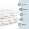 Peace Nest Natural Goose Feather And Down Sleeping 100% Cotton Pillow Cover Downproof Gusseted 2 Count