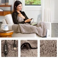 Heated Blanket 2-Pack - USB-Powered Fleece Throw Blankets For Travel, Home, Office, Or Camping - Winter Car Accessories By Stalwart (Gray) -Bedding Discount Store GUEST aef39e10 8332 4c78 ade1 afa49e26a081