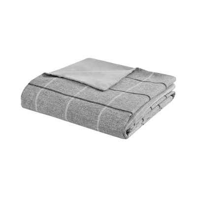 Madison Park 3pc Full/Queen Oakdale Faux Linen Jacquard Duvet Cover Set Gray 10 Madison Park 3pc Full/Queen Oakdale Faux Linen Jacquard Duvet Cover Set Gray - Image 10