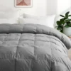 Peace Nest Organic Cotton Down Feather Comforter Duvet Insert, Gray