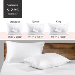 Faunna 600TC 100% Cotton Pillow Protectors, Standard (20x26"), 2 Pack, Oeko-TEX, Silent Zipper, Hotel-Grade, White -Bedding Discount Store GUEST af67ecd3 0d76 4021 b4fb dec74c5ce087