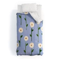 Deny Designs Reves Et Histoires Cute Little Flowers On Blue Comforter Set Blue -Bedding Discount Store GUEST afb15f20 4e70 4c56 ac04 f281cf93a44f