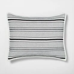 Textured Stripe Pillow Sham Dark Gray/Cream - Hearth & Hand With Magnolia 8 Textured Stripe Pillow Sham Dark Gray/Cream - Hearth & Hand With Magnolia -Bedding Discount Store GUEST b0608181 3b6d 4688 8af4 76eb9e213a88