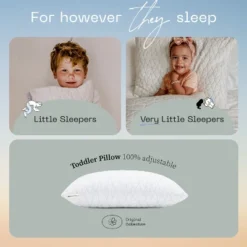 Coop Home Goods 13”x19” Toddler Adjustable Memory Foam Bed Pillow- Greenguard Gold Certified - Lulltra Washable Cover - Toddler White (1 Pack) -Bedding Discount Store GUEST b1931ee6 d27e 4540 a96c 69639aaf5966