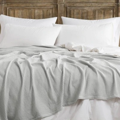 The Farmhouse By Rachel Ashwell Full/Queen Cotton Waffle Blanket Gray 2 The Farmhouse By Rachel Ashwell Full/Queen Cotton Waffle Blanket Gray - Image 2