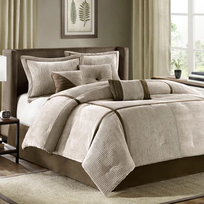 Caldwell Corduroy Comforter Set - Taupe 1 Caldwell Corduroy Comforter Set - Taupe