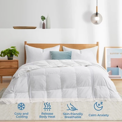 Puredown Lightweight Breathable 75% White Down Comforter Duvet Insert, Cooling Oversized Blanket 2 Puredown Lightweight Breathable 75% White Down Comforter Duvet Insert, Cooling Oversized Blanket - Image 2