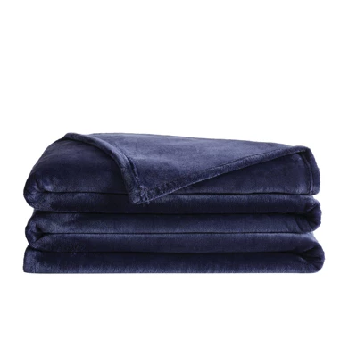 Truly Soft Velvet Plush Family Blanket Navy: 120x120" Microplush, Machine Washable, All Ages 1 Truly Soft Velvet Plush Family Blanket Navy: 120x120" Microplush, Machine Washable, All Ages