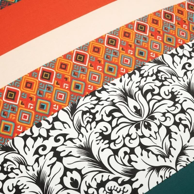 Lush Décor Boho Stripe Reversible Cotton Duvet Cover Set Turquoise/Tangerine 2 Lush Décor Boho Stripe Reversible Cotton Duvet Cover Set Turquoise/Tangerine - Image 2
