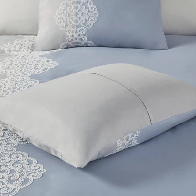 Madison Park Arabella Embroidered Microfiber Duvet Cover Set 9 Madison Park Arabella Embroidered Microfiber Duvet Cover Set - Image 9
