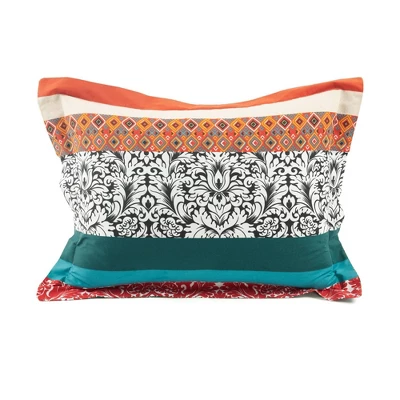 Lush Décor Boho Stripe Reversible Cotton Duvet Cover Set Turquoise/Tangerine 7 Lush Décor Boho Stripe Reversible Cotton Duvet Cover Set Turquoise/Tangerine - Image 7