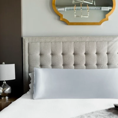 PiccoCasa Satin Silky For Hair And Skin Pillowcase Silver Body 20"x60" 2 Pcs 1 PiccoCasa Satin Silky For Hair And Skin Pillowcase Silver Body 20"x60" 2 Pcs