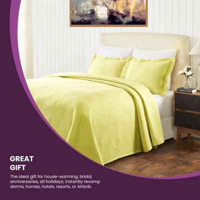 Textured Jacquard Matelassé Solid Oversized Cotton Bedspread Set - Blue Nile Mills 8 Textured Jacquard Matelassé Solid Oversized Cotton Bedspread Set - Blue Nile Mills - Image 8