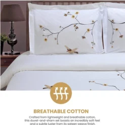 Classic Spring Blooms Colorful Floral Embroidered 200-Thread Count Cotton Modern And Transitional 3-Piece Duvet Cover Set By Blue Nile Mills -Bedding Discount Store GUEST c10c589b 7068 4c59 b208 dfa0754ad0ab
