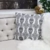 Kumasinova 20" Gothic Damask/Baroque Skull Throw Pillows,Black And White Cotton Linen Couch Pillows With Hidden Zipper,Decorative Pillows For Bed,Gray