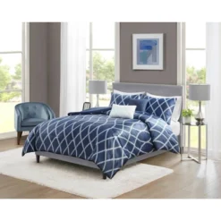Zara Charmeuse Geo Print Comforter Bedding Set Navy -Bedding Discount Store GUEST c59a3ba6 269c 4295 91bd 66ba97a772f5