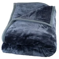 Lavish Home Solid Soft Heavy Thick Plush Mink Blanket 8 Pound - Grey