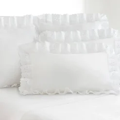 2pk Standard Eyelet Ruffled Sham White - Fresh Ideas: Poplin Texture, Machine Washable, No Fill, Envelope Closure 6 2pk Standard Eyelet Ruffled Sham White - Fresh Ideas: Poplin Texture, Machine Washable, No Fill, Envelope Closure -Bedding Discount Store GUEST ca0acb11 8eb0 42b6 bc85 68135be09957