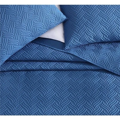 The Nesting Company Willow Bedding Collection Embossed Quilt Coverlet Bedspread 3 Piece Set With 2 Pillow Shams Luxuriously Soft Lightweight And Comfortable Microfiber 3 The Nesting Company Willow Bedding Collection Embossed Quilt Coverlet Bedspread 3 Piece Set With 2 Pillow Shams Luxuriously Soft Lightweight And Comfortable Microfiber - Image 3